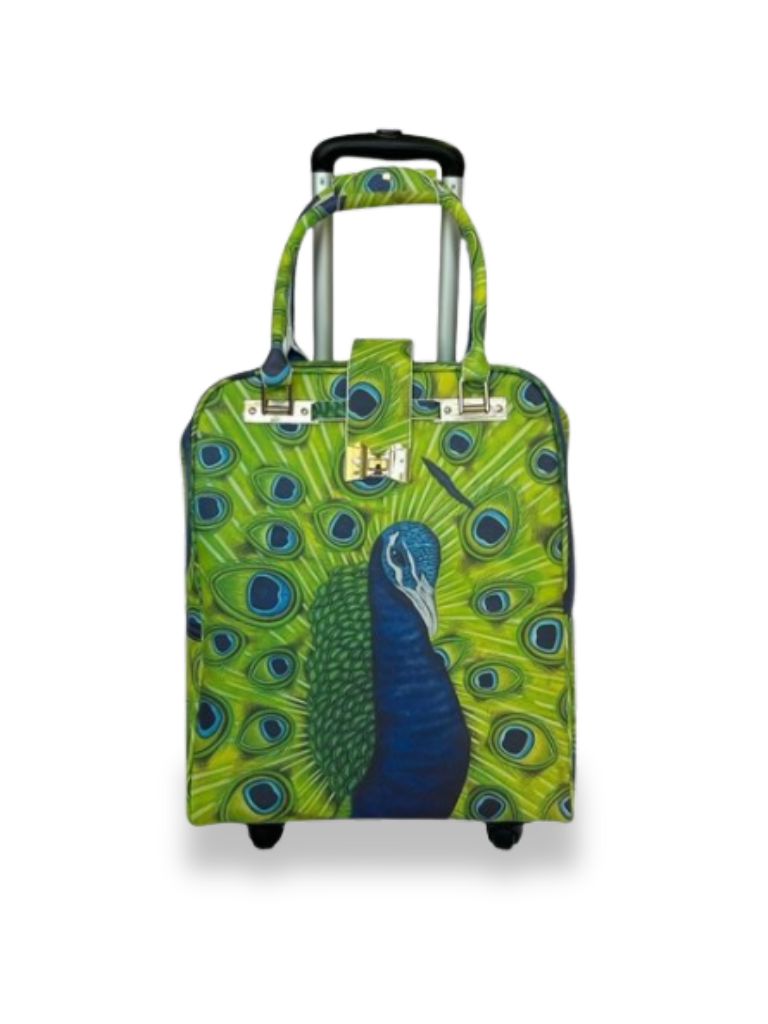 Women's Extra Large Tote Bag - Peacock Feather Pattern Canvas Beach Bag, Reusable Grocery Shopping Bag With Inner Pocket